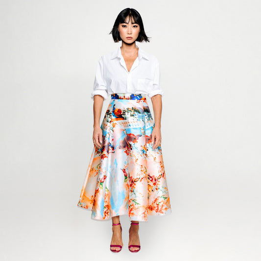 midi klockad kjol heaven mönstrad