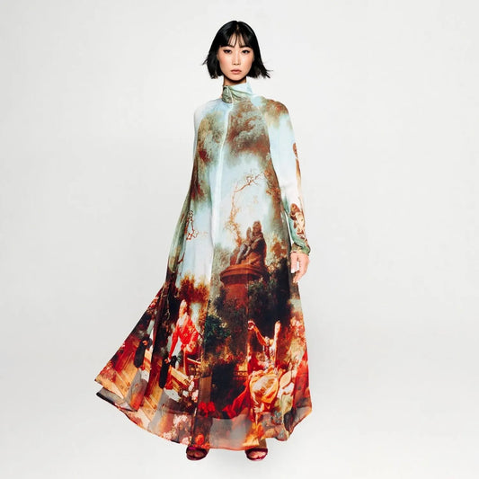 A-Line Maxi Dress - Garden Royal