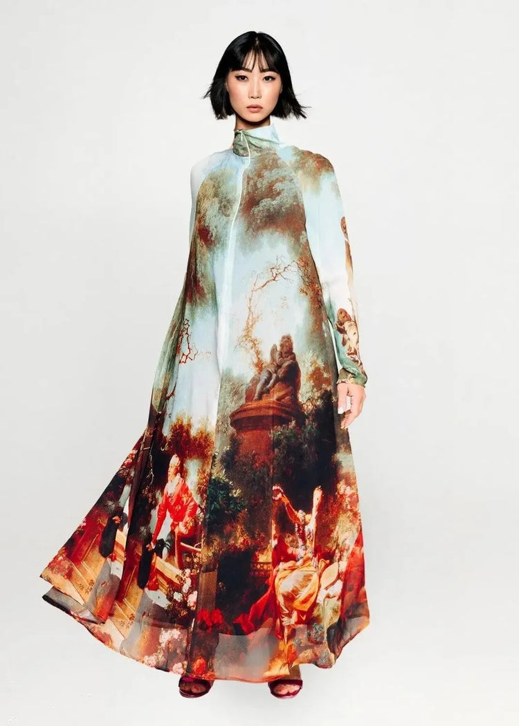 A-Line Maxi Dress - Garden Royal