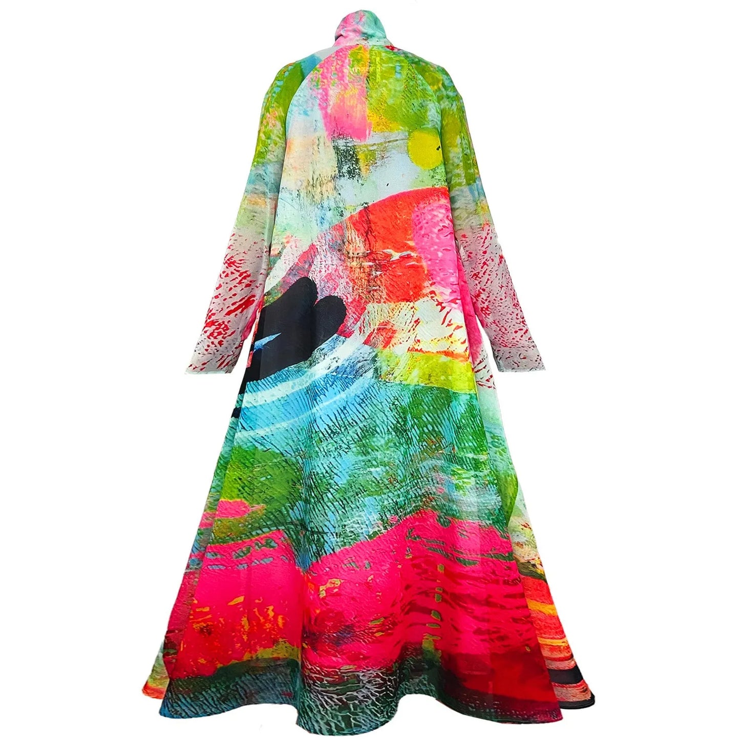 A-Shaped Maxi Dress - Mother Pink Red Green