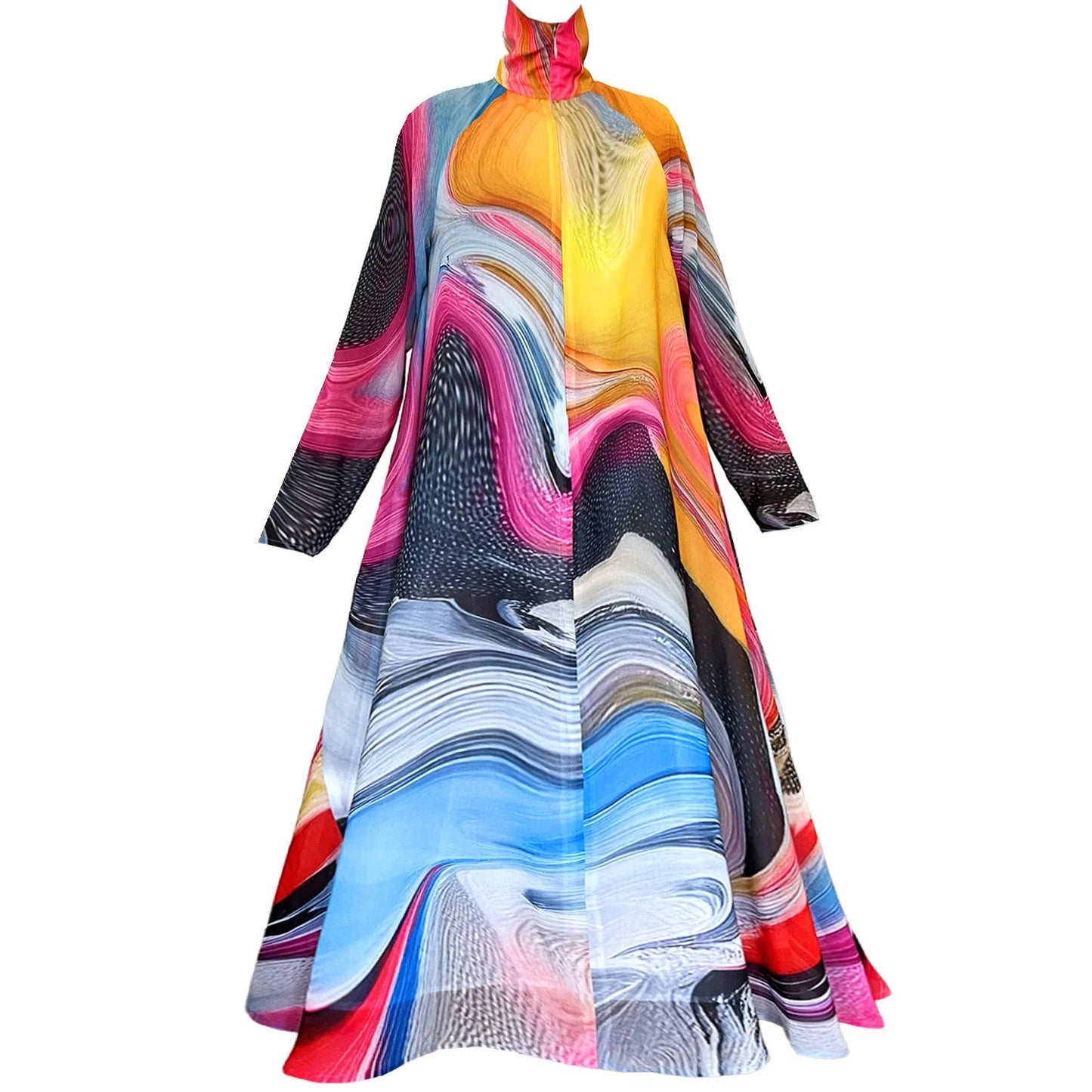A-Shaped Maxi Dress - Smokeflow Watercolour