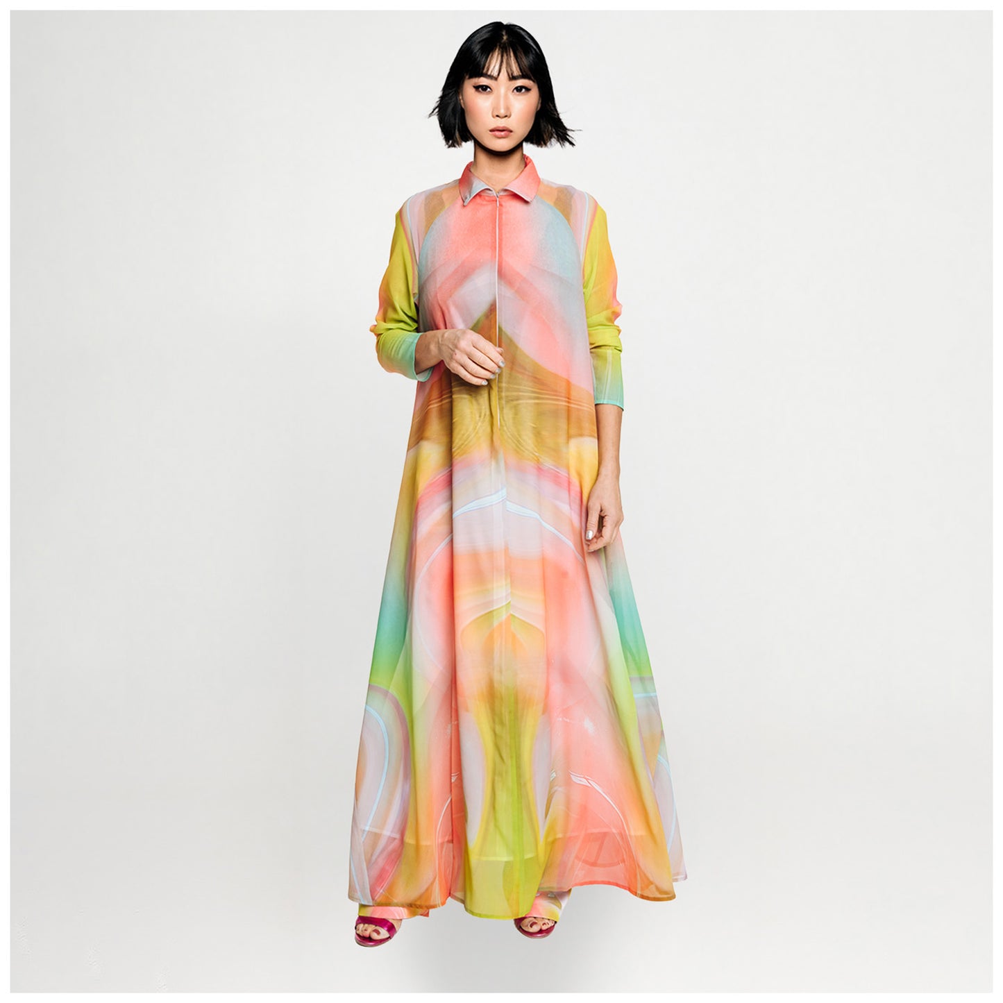 A-Shaped Maxi Dress - Smokeflow Yellow