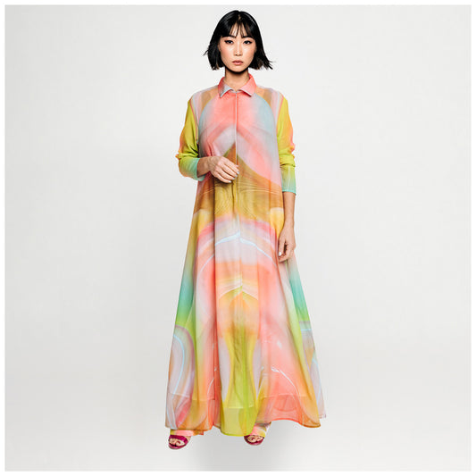 A-Shaped Maxi Dress - Smokeflow Yellow