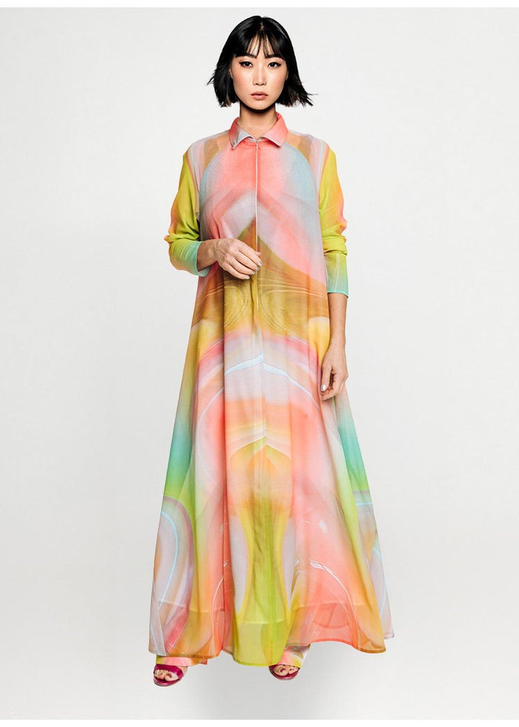 A-Shaped Maxi Dress - Smokeflow Yellow