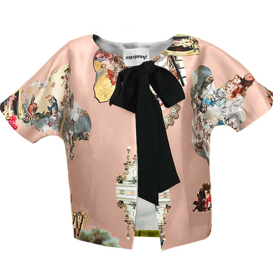 ANNE red sicily Cropped Jacket with bow