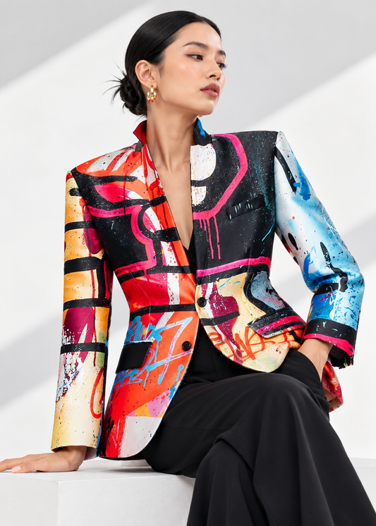Tailored Blazer - Street Art