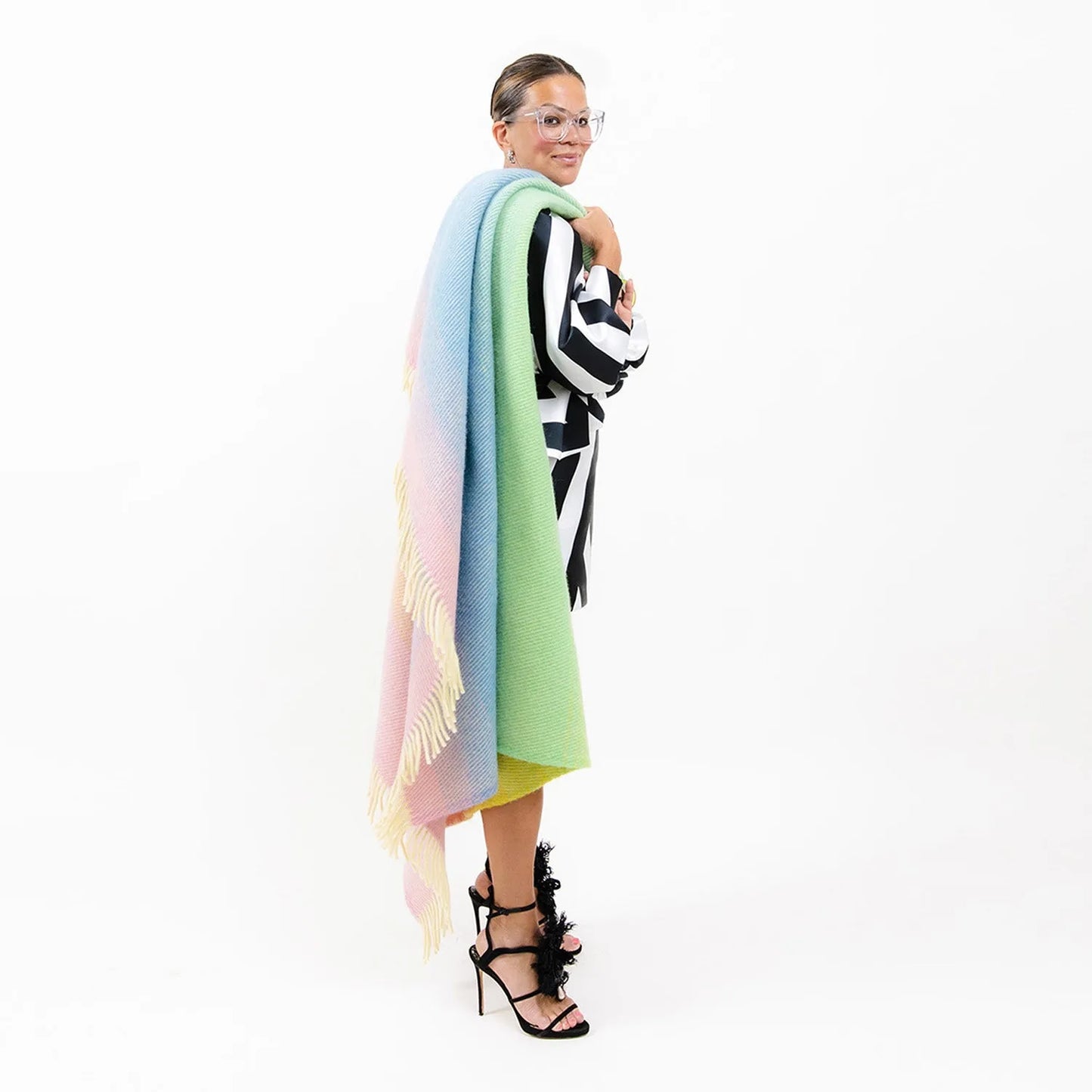 Aurora - Lambswool Throw - Purple Blue