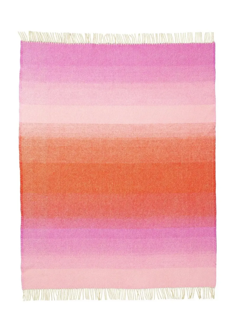 Aurora - Lambswool Throw - Red Pink