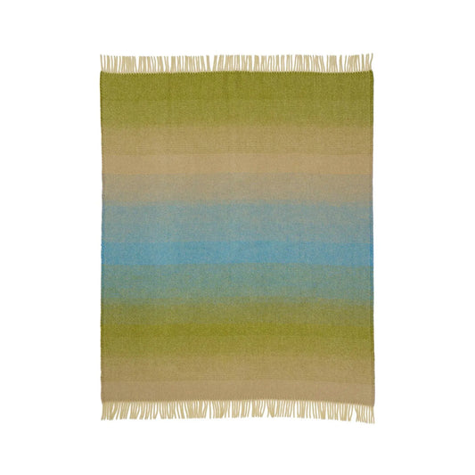 Aurora - lambswool throw, Greenish blue