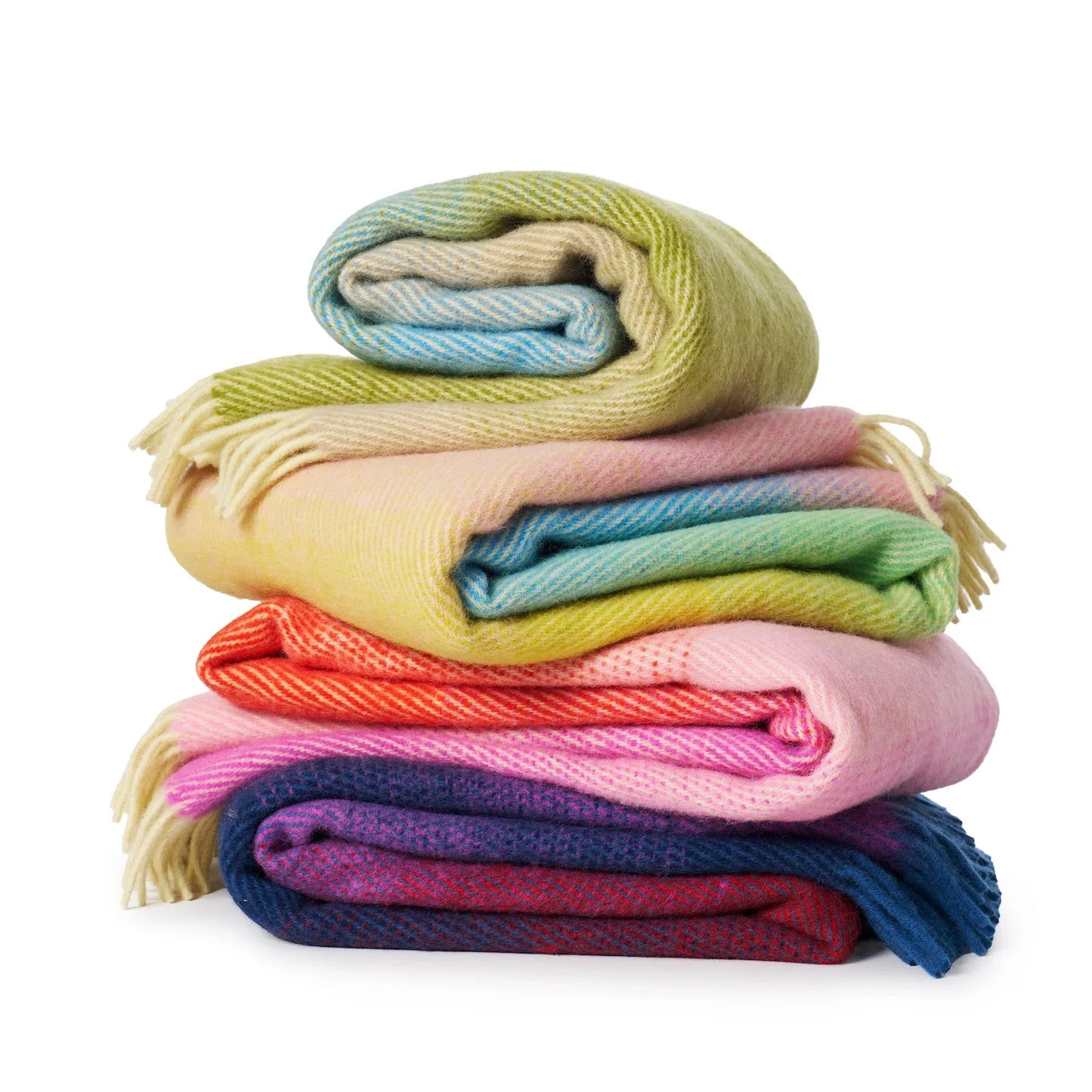 Aurora - lambswool throw, purple blue