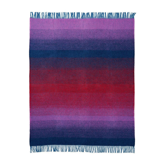 Aurora - lambswool throw, purple blue
