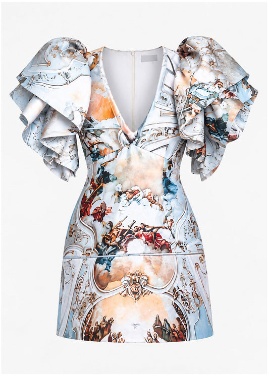 Large Rufflearm Mini Dress - Jubilee Sicily