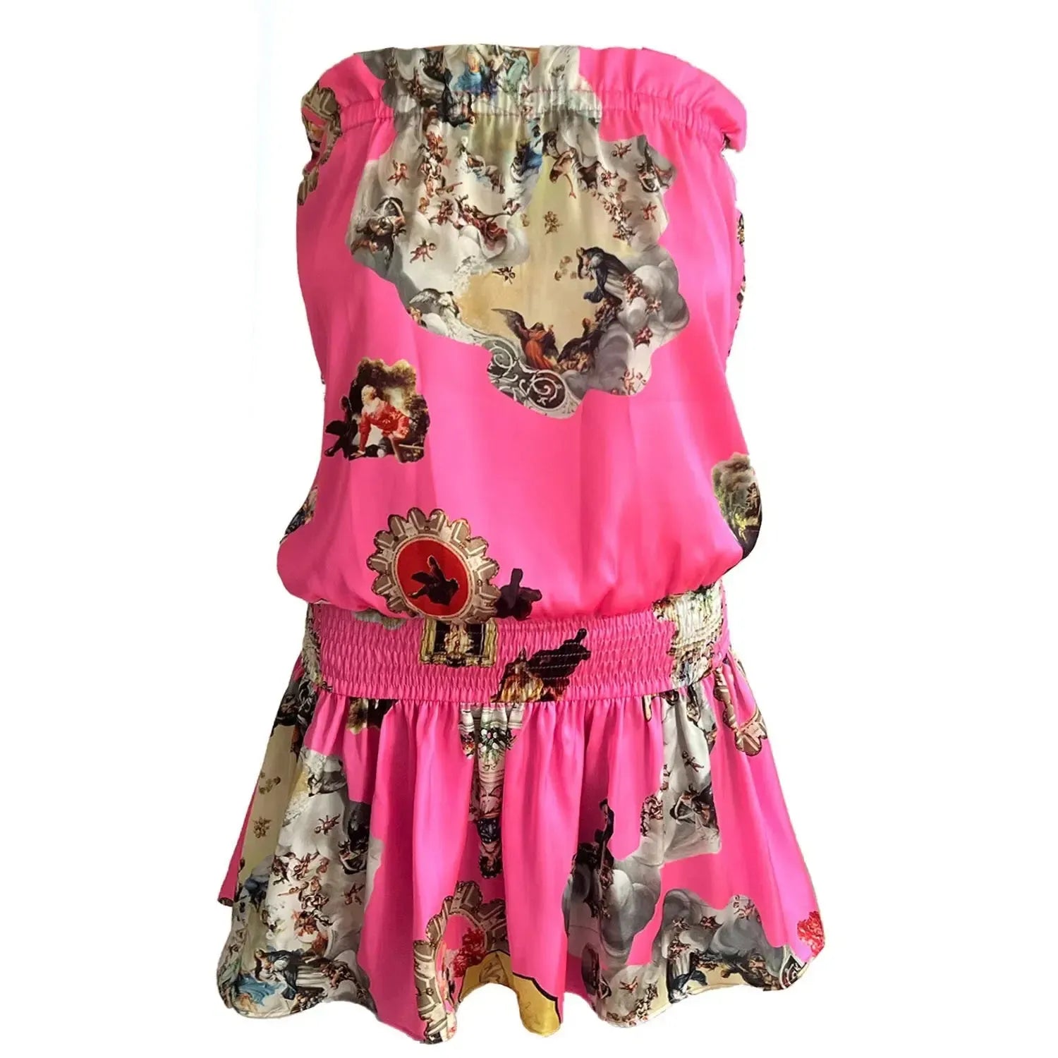 Beach Mini Dress - Neon Pink Sicily