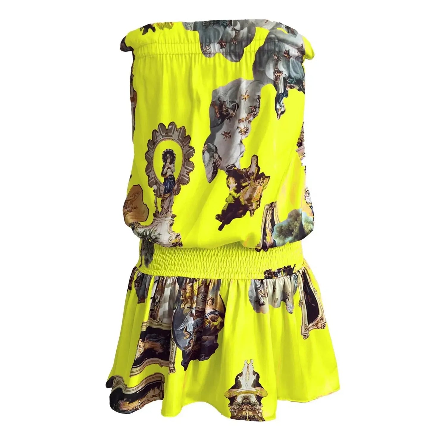 Beach Mini Dress - Neon Yellow Sicily