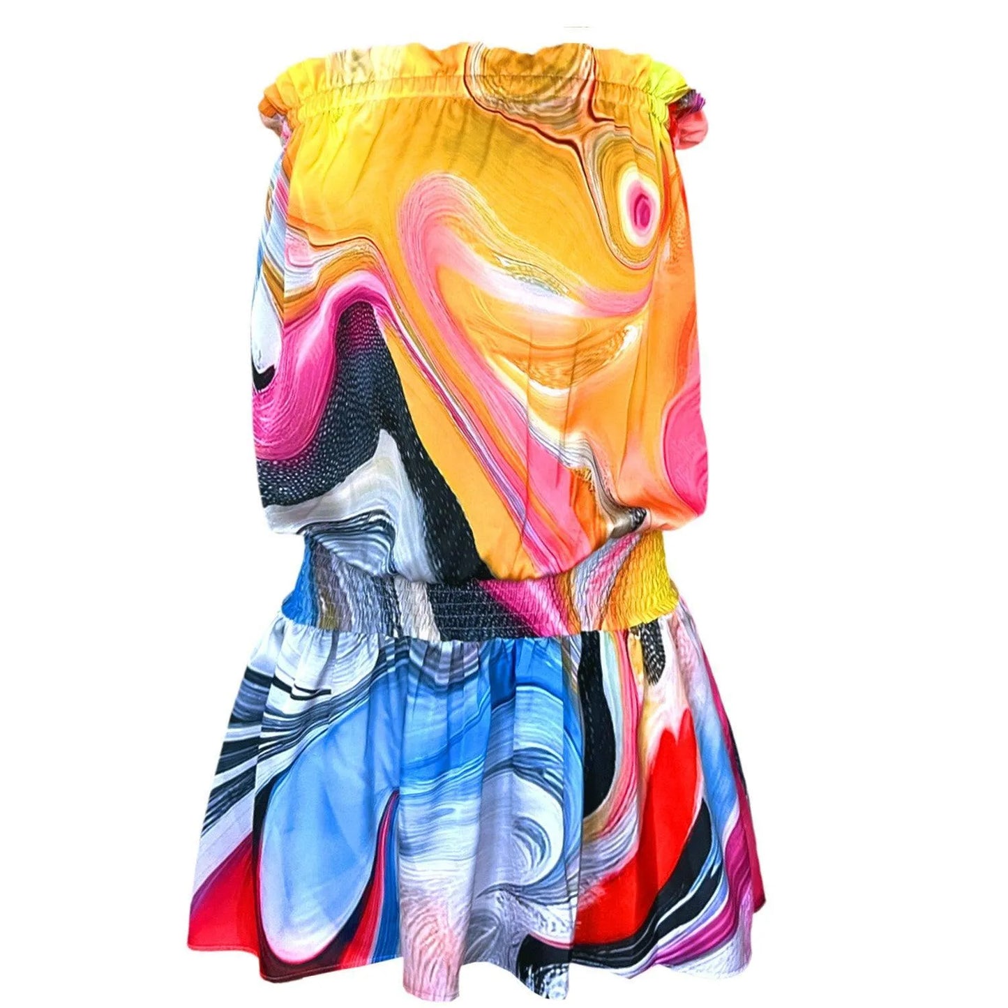 Beach Mini Dress - Smokeflow Watercolour