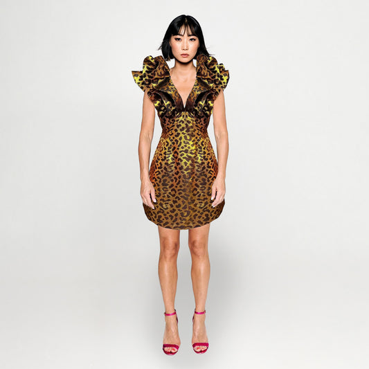 Butterfly Mini Dress - Leopard