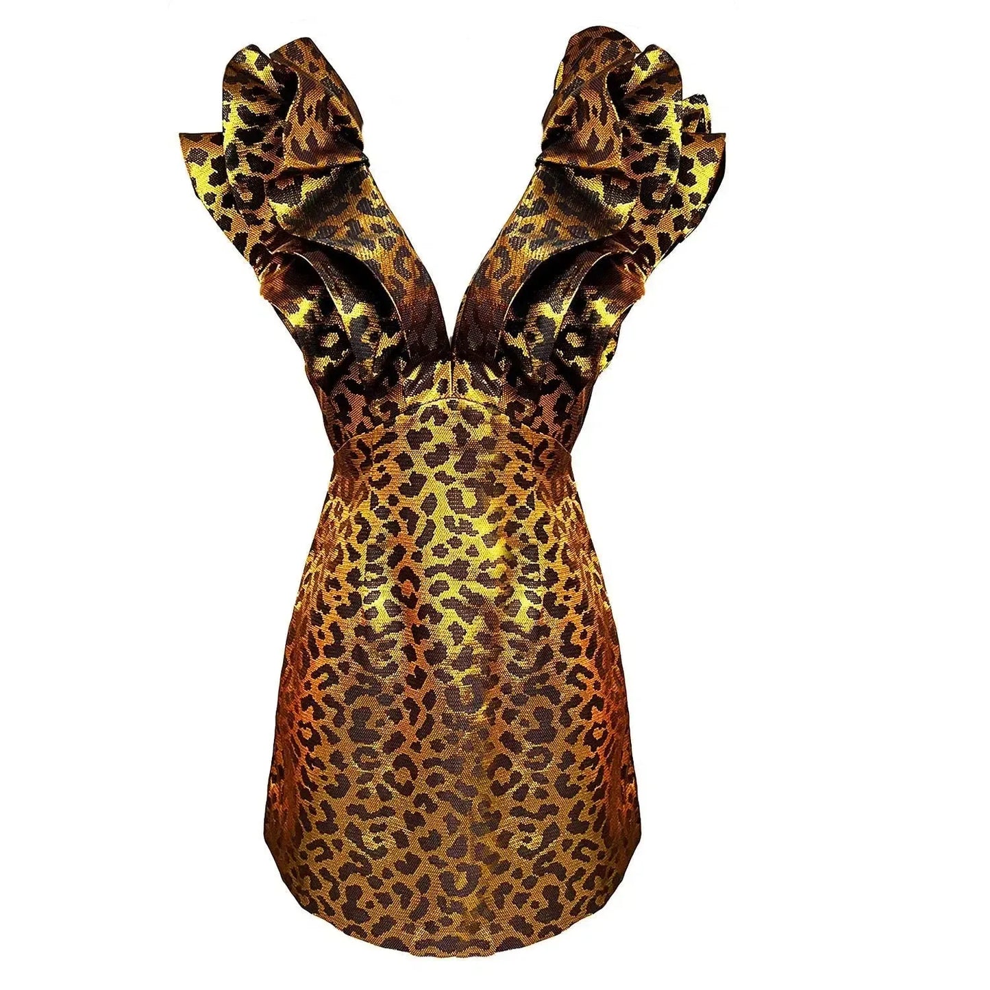 Butterfly Mini Dress - Leopard
