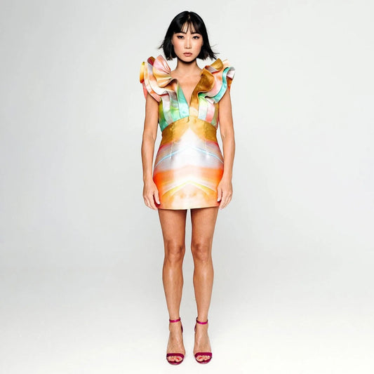 Butterfly Mini Dress - Smokeflow Yellow