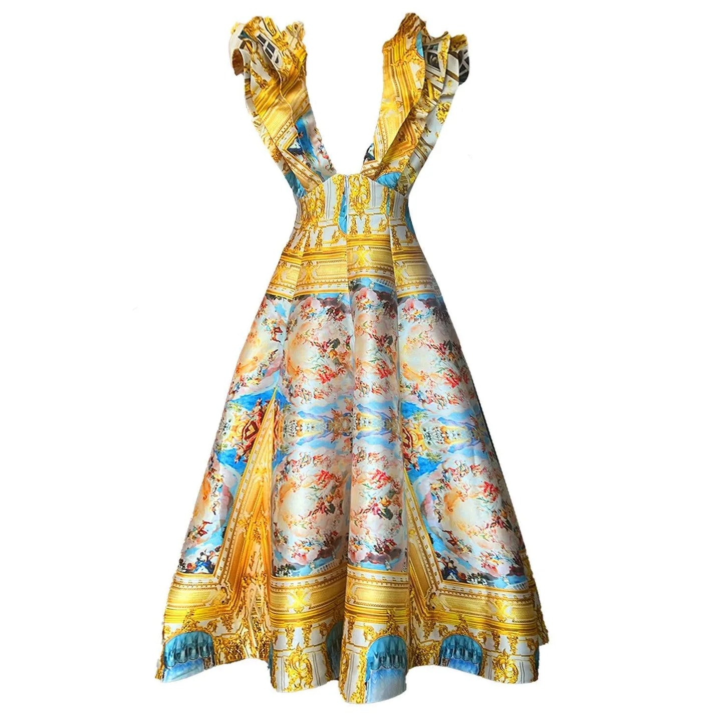 CUSTOMMADE Butterfly long evening dress printed