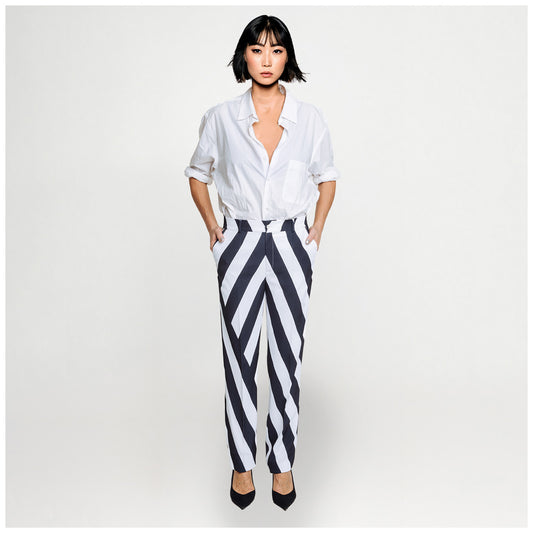 Classic Suit Pants - Black & White