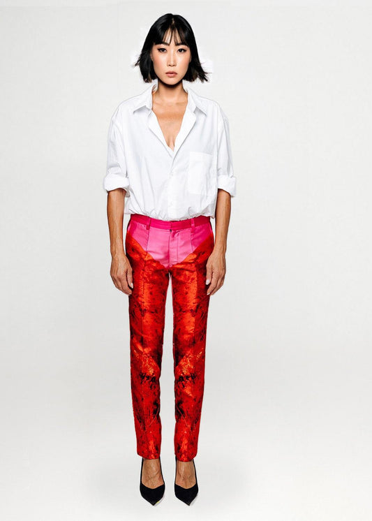 Classic Suit Pants - Red Pink