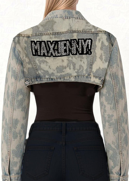 Cropped Bleached Denim – Blue