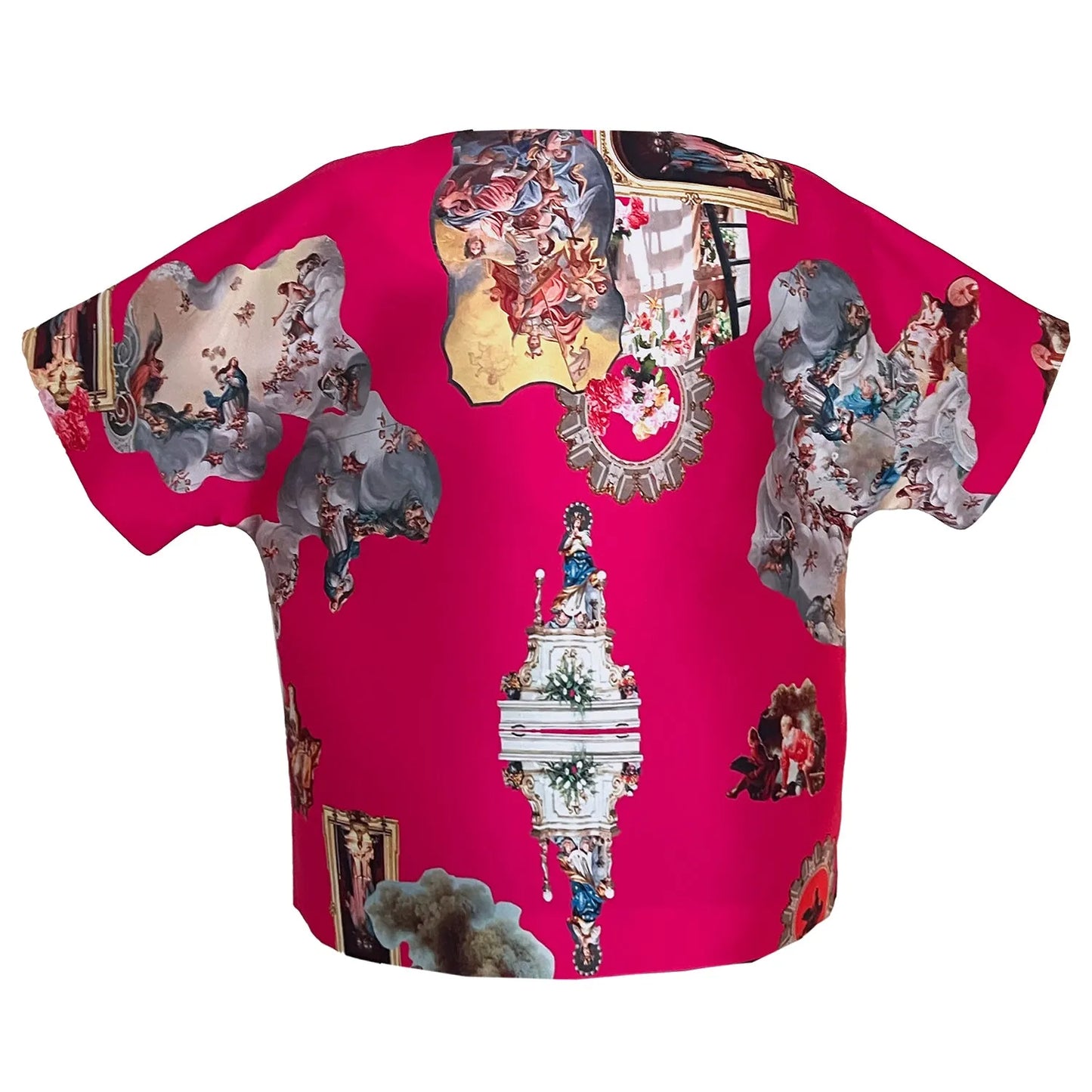 Cropped Jacket with Bow Detail siclily hot pink printed