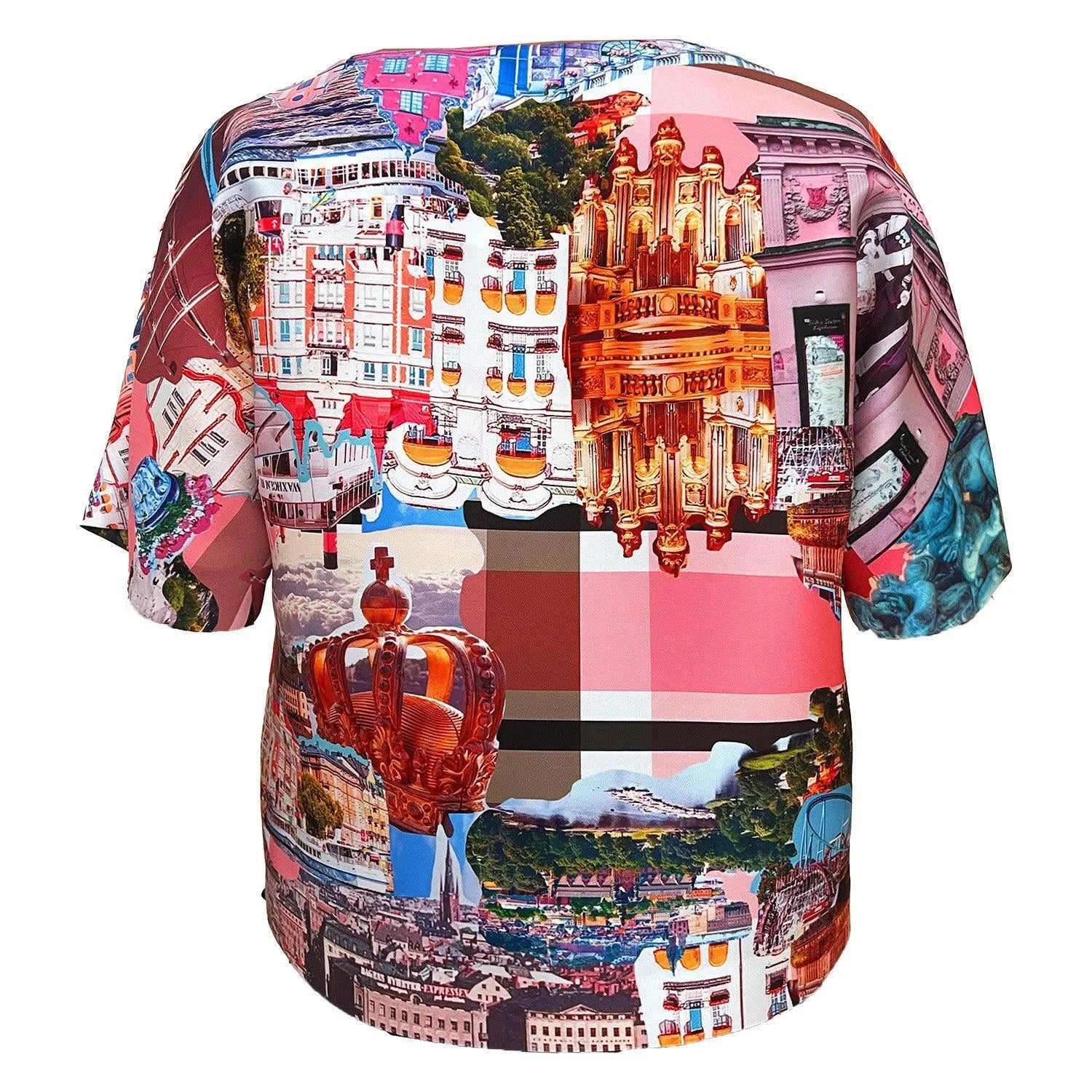 Cropped Jacket with Bow Detail stockholm royal pink printed