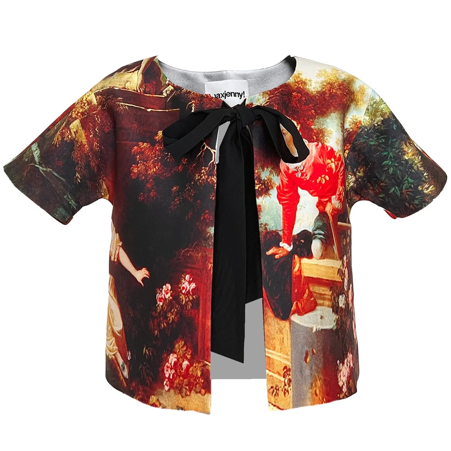 Cropped Jacket with Bow - Garden Royal