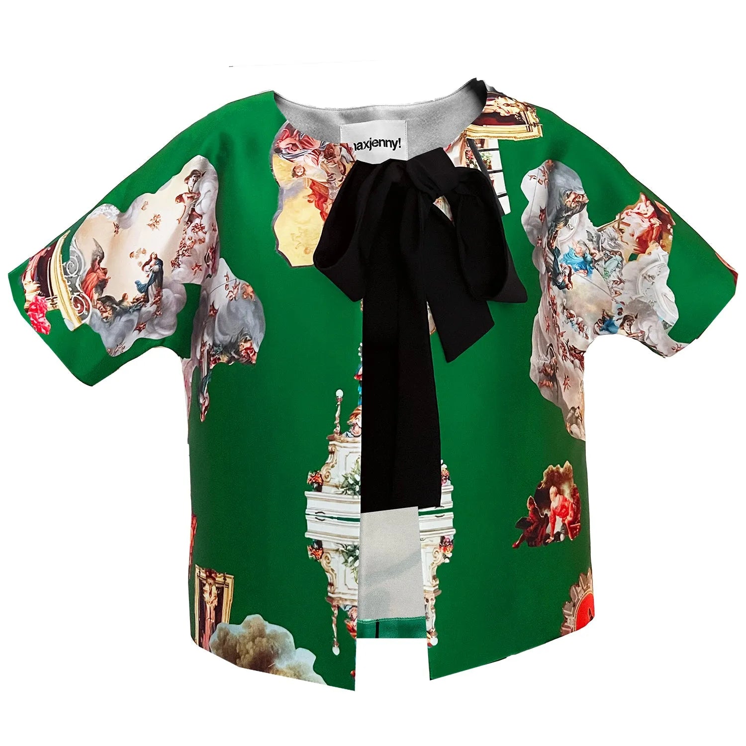 Cropped Jacket with Bow - Sicily Green