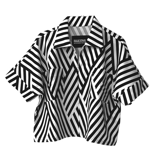 Cropped Shirt - Black & White