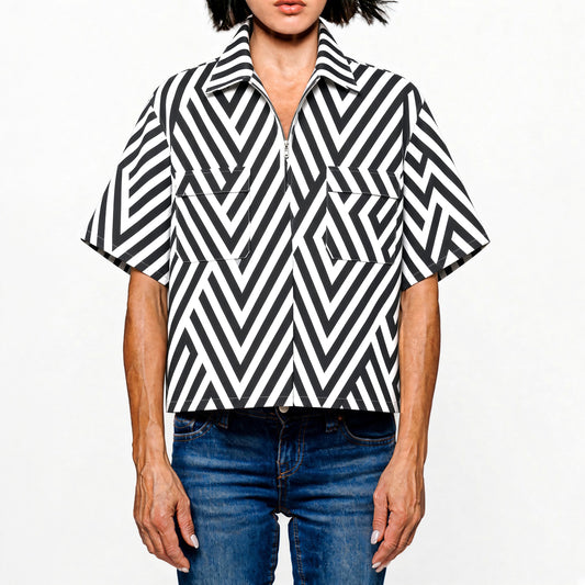 Cropped Shirt - graphisch gemustert | maxjenny!