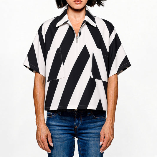 Cropped Shirt - graphisch gemustert | maxjenny!