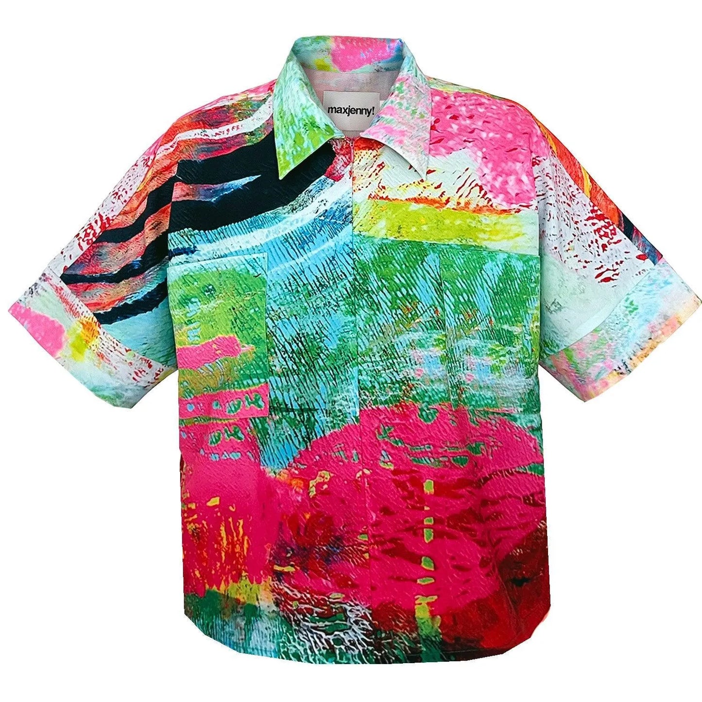 Cropped Shirt - Mother Pink Red Green