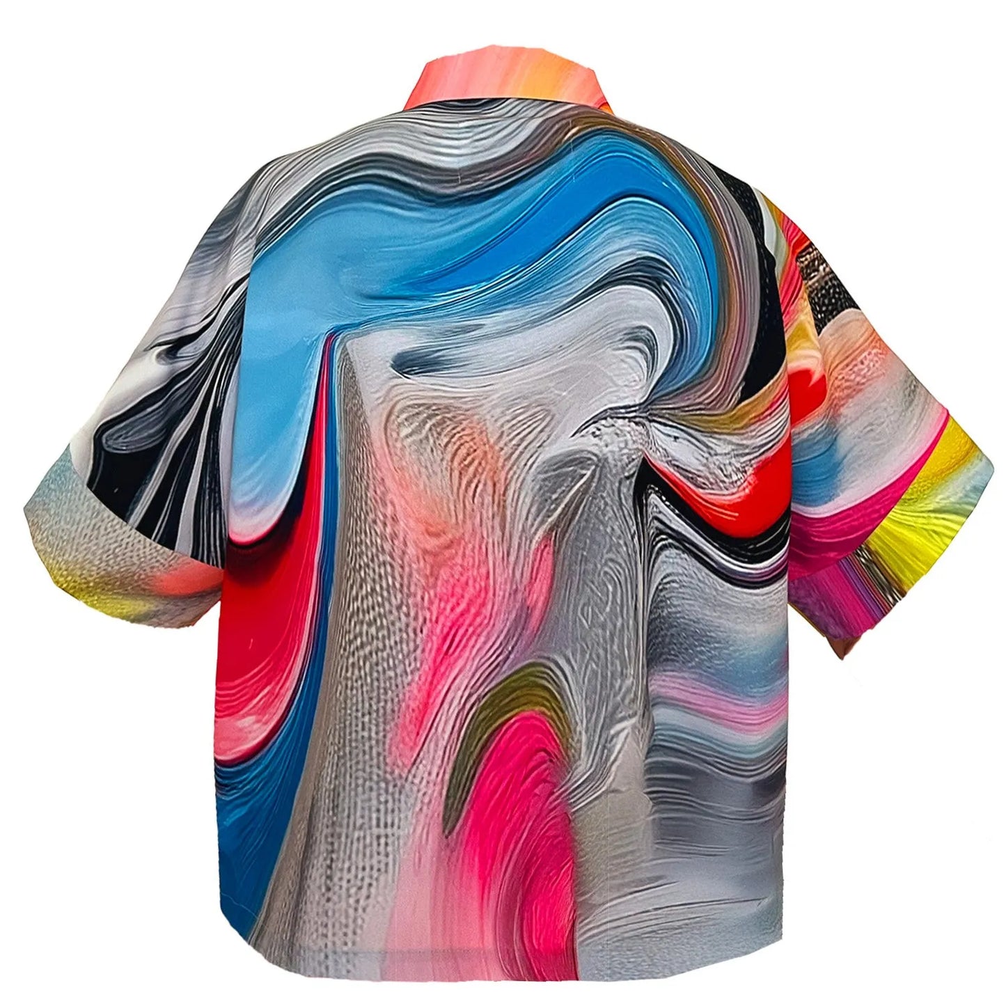 Cropped shirt in liquid smoke print