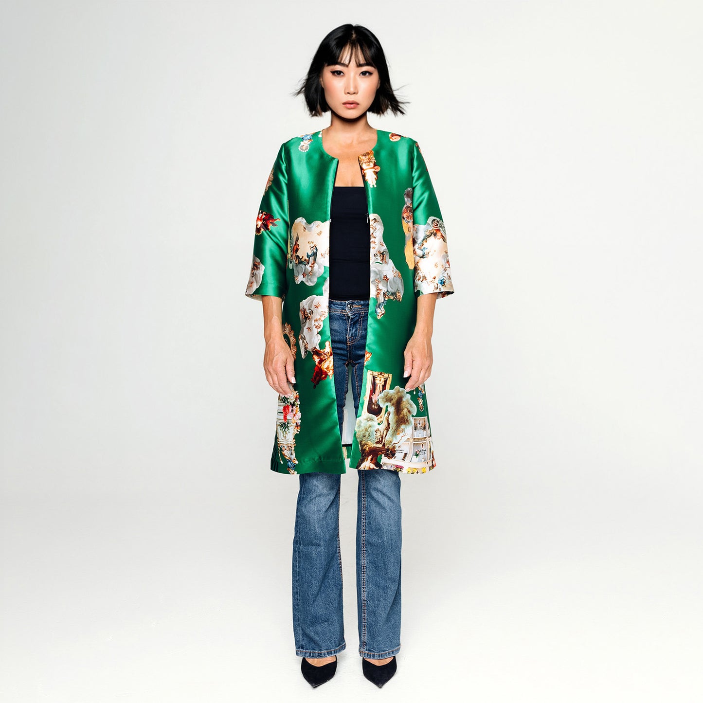 Custom-Made Midi Dress + Tailored Coat - Special Print
