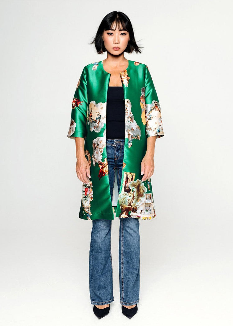 Custom-Made Midi Dress + Tailored Coat - Special Print