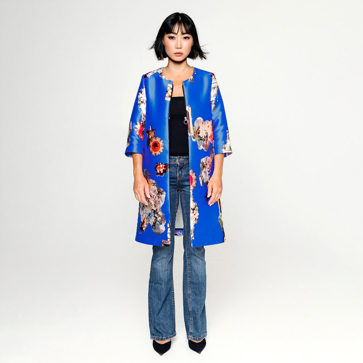 Custom-Made Midi Dress + Tailored Coat - Special Print