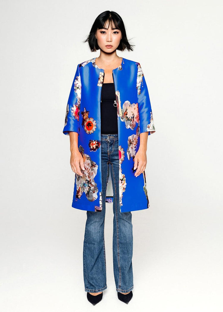 Custom-Made Midi Dress + Tailored Coat - Special Print