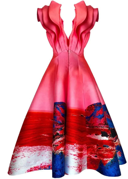 Custom-Made Butterfly Evening Dress - Special Print