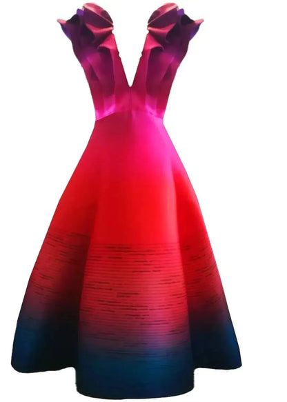 Custom-Made Butterfly Evening Dress - Special Print