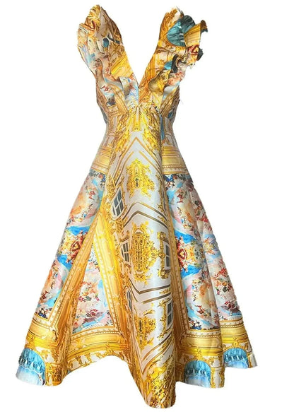 Custom-Made Butterfly Evening Dress - Special Print
