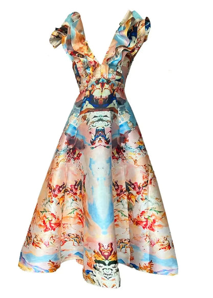 Custom-Made Butterfly Evening Dress - Special Print