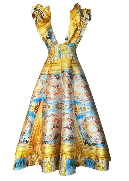 Custom-Made Butterfly Evening Dress - Special Print