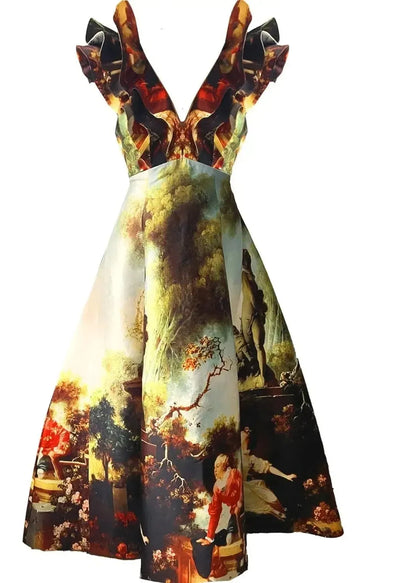 Custom-Made Butterfly Evening Dress - Special Print