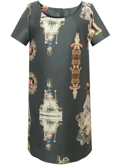 Custom-Made Straight Dress - Special Print