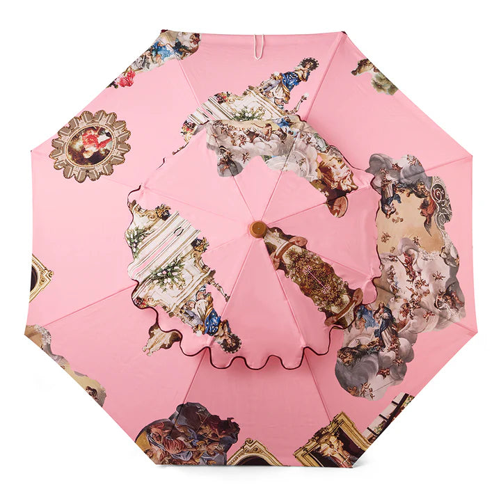 Double Tier Parasol – Rose Pink | 230 cm Luxury Garden Umbrella