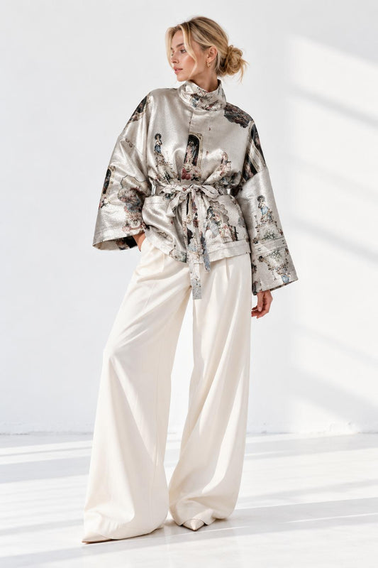 Square Boxy Jacket - Sicily Silver
