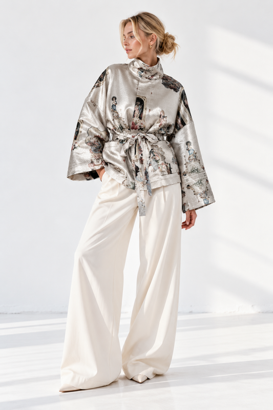 Square Boxy Jacket - Sicily Silver