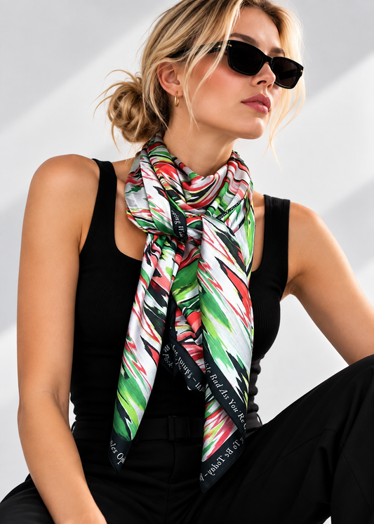 Scarf - Zigzag Orange Green
